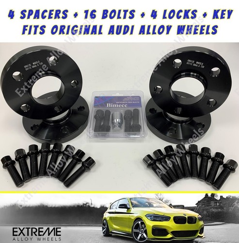Black alloy wheel spacers 15mm - black,